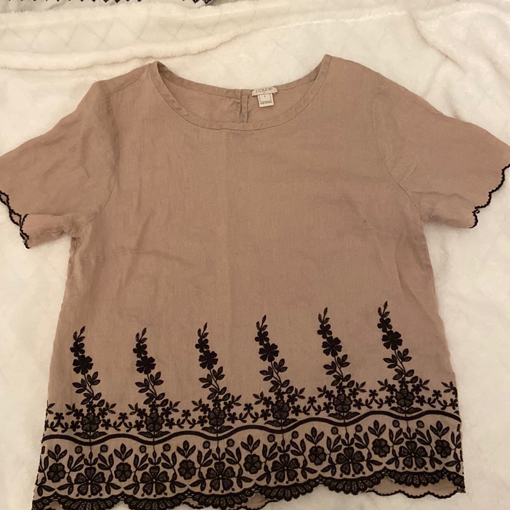 J crew embroidered top